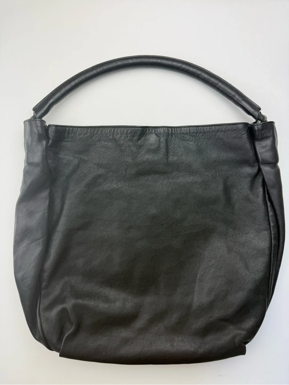 FURLA black leather hobo satchel shoulder bag